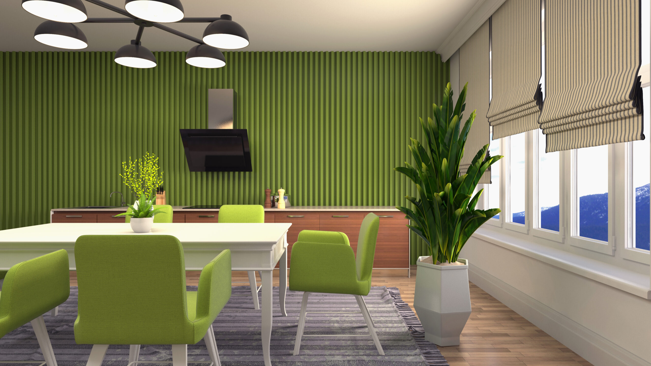 illustration of the dining room interior