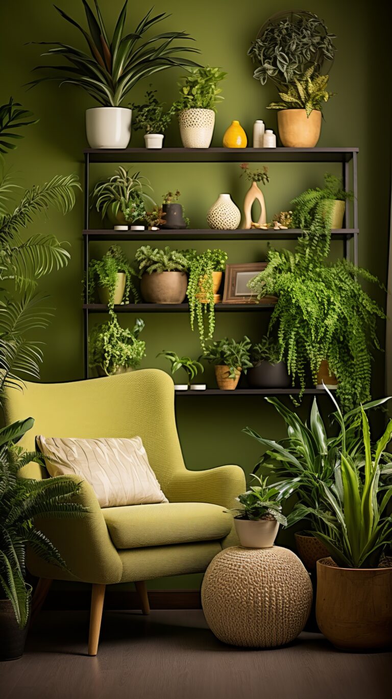 indoor plants in a living room