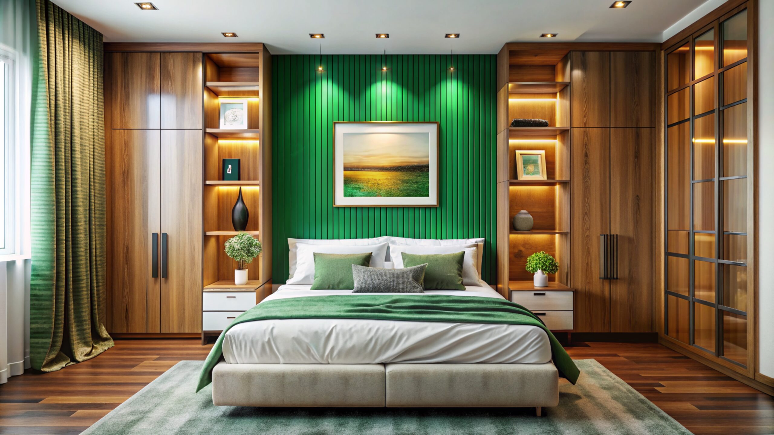 a modern wooden bedroom design
