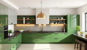 modern luxury kitchen interior in minimal scandinavian style, gr